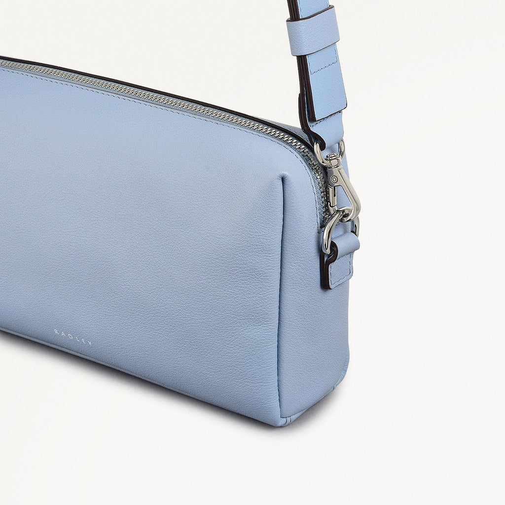 Lynton Close Leather Mini Zip Around Crossbody Bag in Smoke Blue - 111271