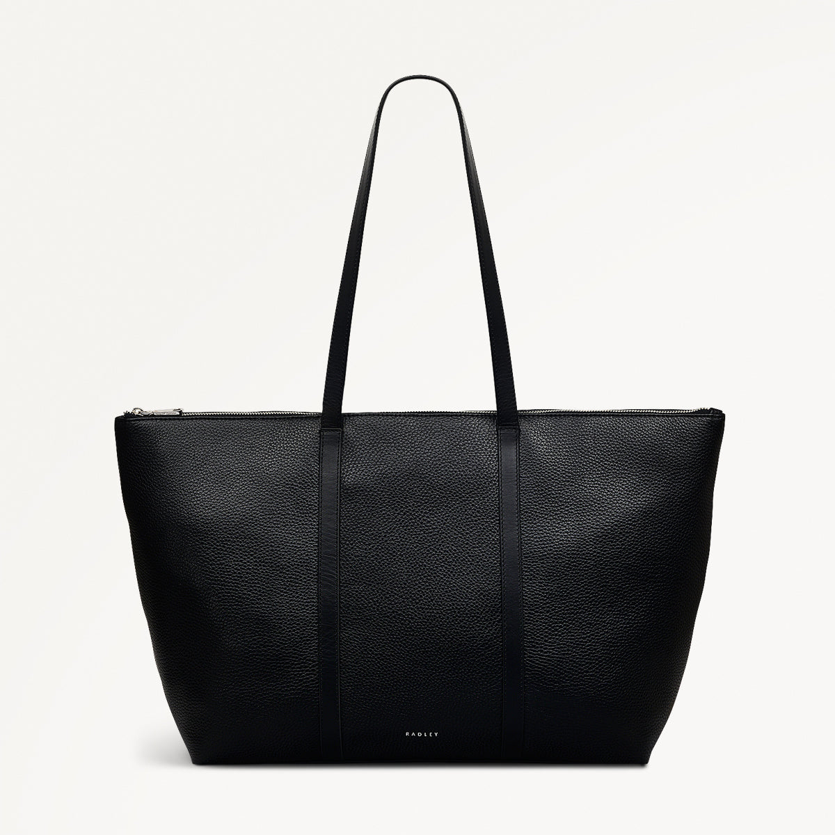 Lynton Close Leather Large Ziptop Tote Bag in Black - 111274