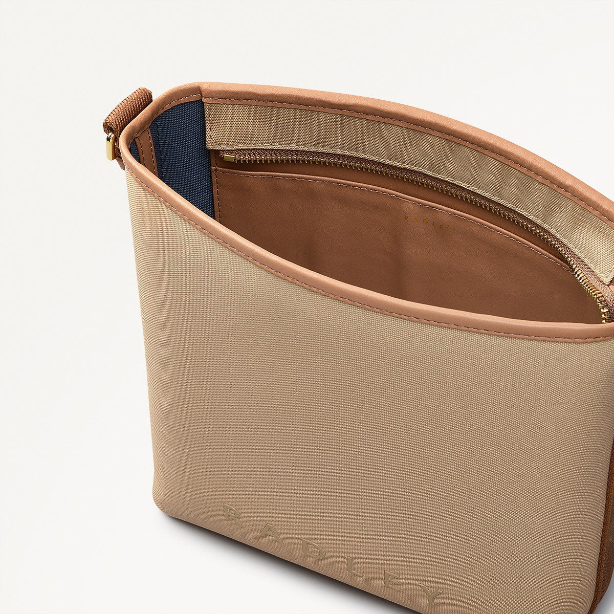 Addison Lane Fabric Medium Ziptop Crossbody Bag in Silt - 111279