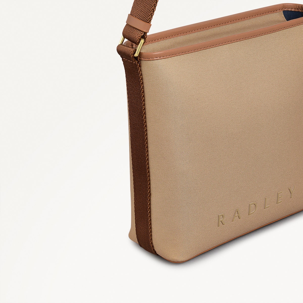 Addison Lane Fabric Medium Ziptop Crossbody Bag in Silt - 111279
