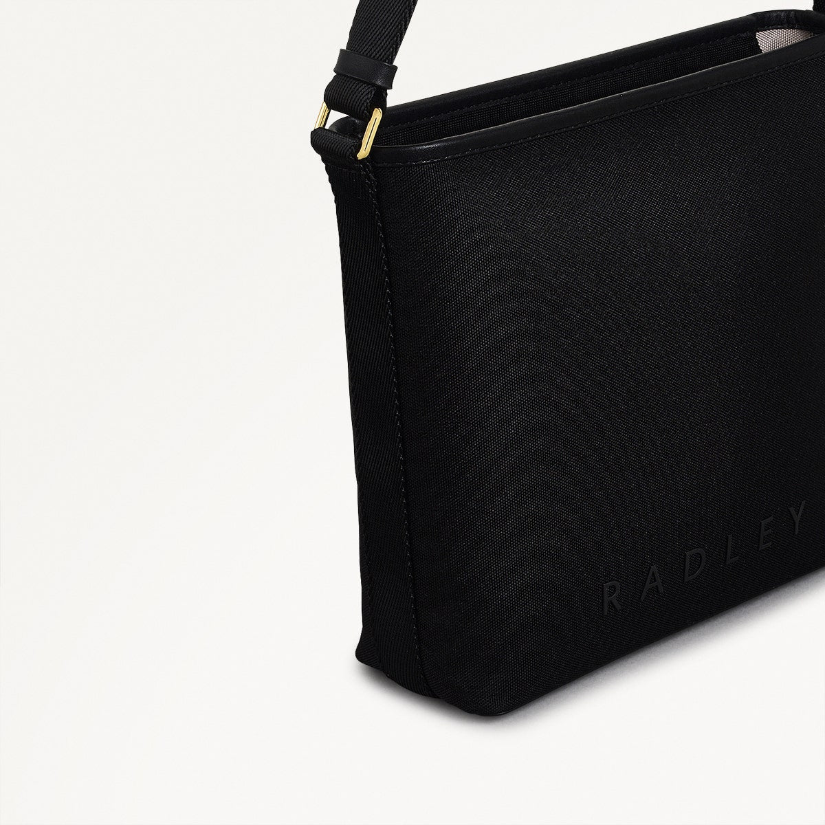 Addison Lane Fabric Medium Ziptop Crossbody Bag in Black - 111282