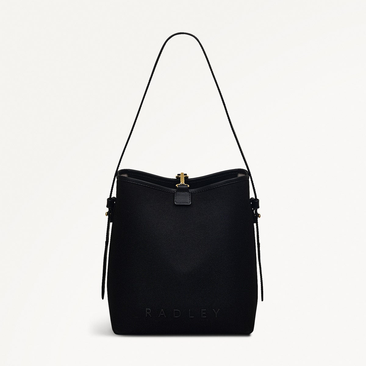 Addison Lane Fabric Small Open Top Shoulder Bag in Black - 111283