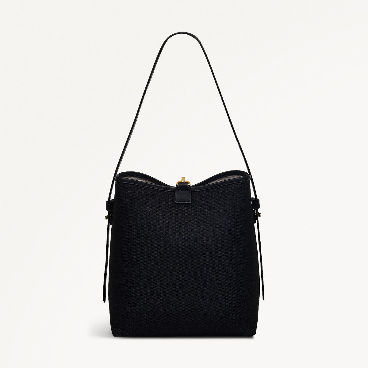 Addison Lane Fabric Small Open Top Shoulder Bag in Black - 111283