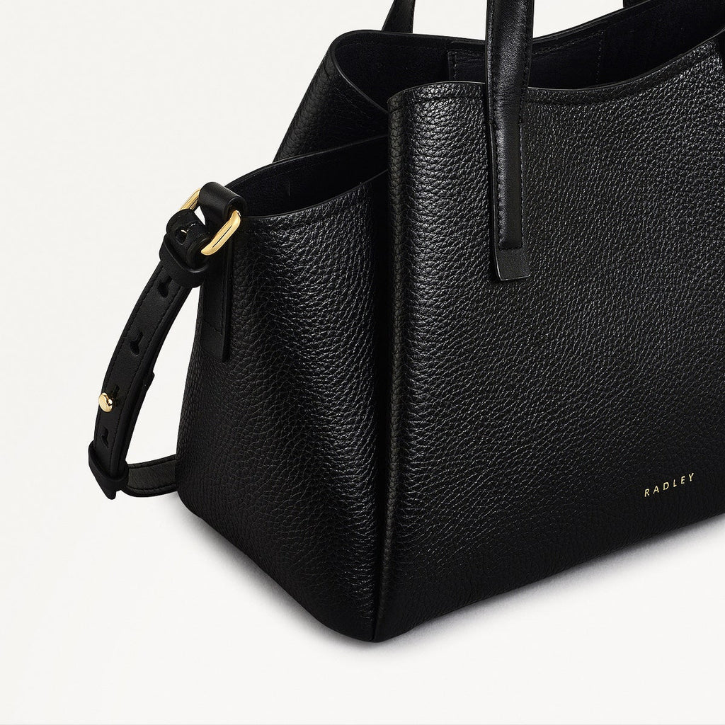 Blake Gardens Leather Small Ziptop Grab Bag in Black - 111289