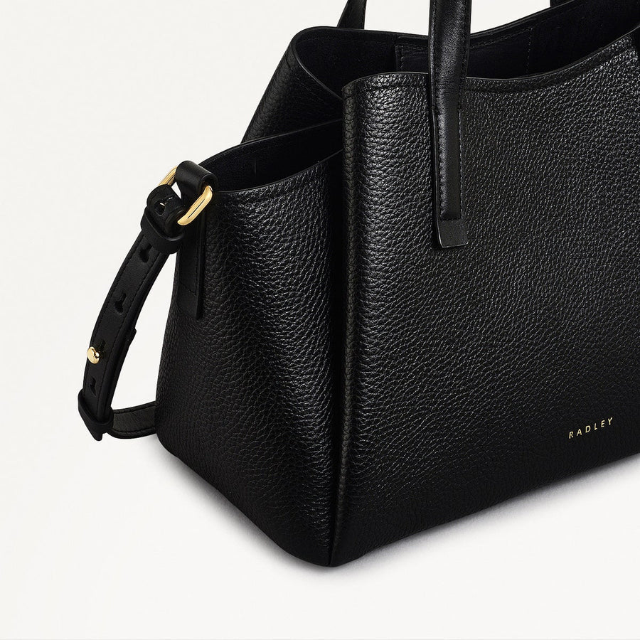 Blake Gardens Leather Small Ziptop Grab Bag in Black - 111289