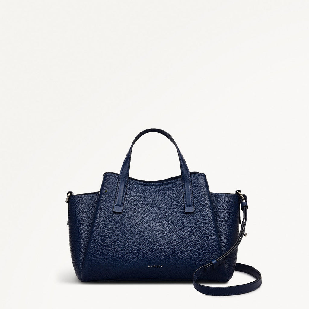 Blake Gardens Leather Small Ziptop Grab Bag in Ink - 111290