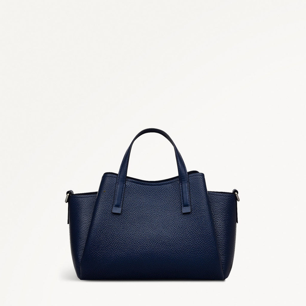 Blake Gardens Leather Small Ziptop Grab Bag in Ink - 111290