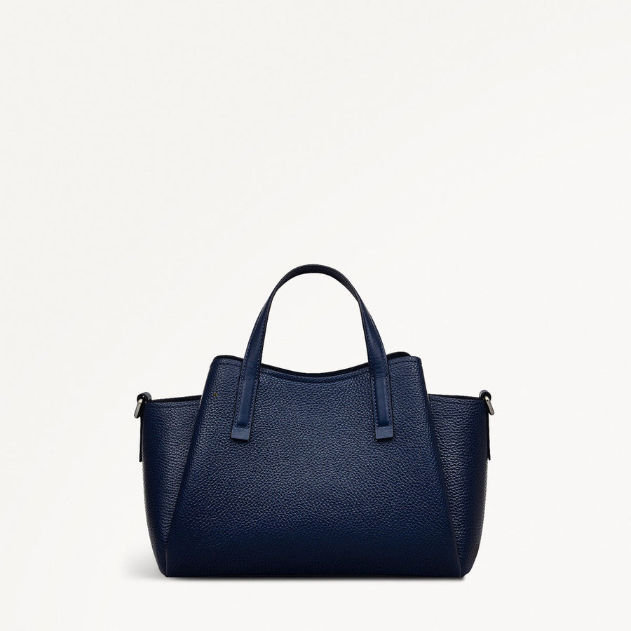 Blake Gardens Leather Small Ziptop Grab Bag in Ink - 111290