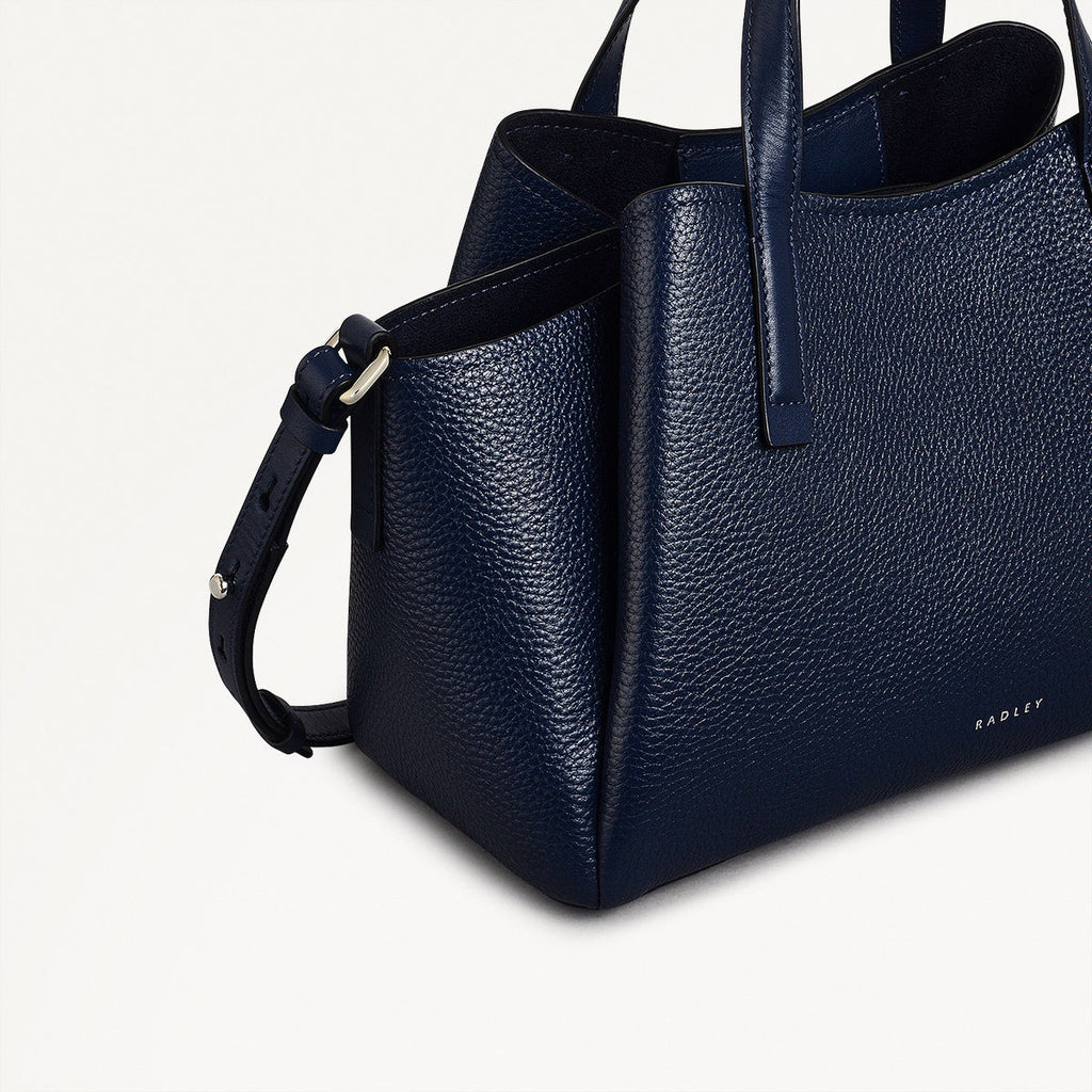 Blake Gardens Leather Small Ziptop Grab Bag in Ink - 111290