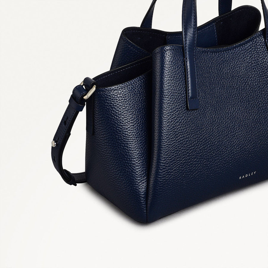 Blake Gardens Leather Small Ziptop Grab Bag in Ink - 111290