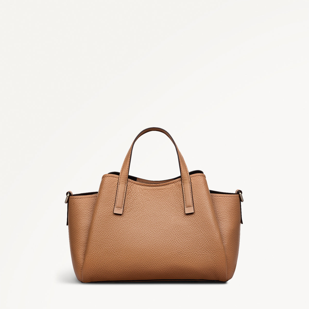 Blake Gardens Leather Small Ziptop Grab Bag in Chai - 111291