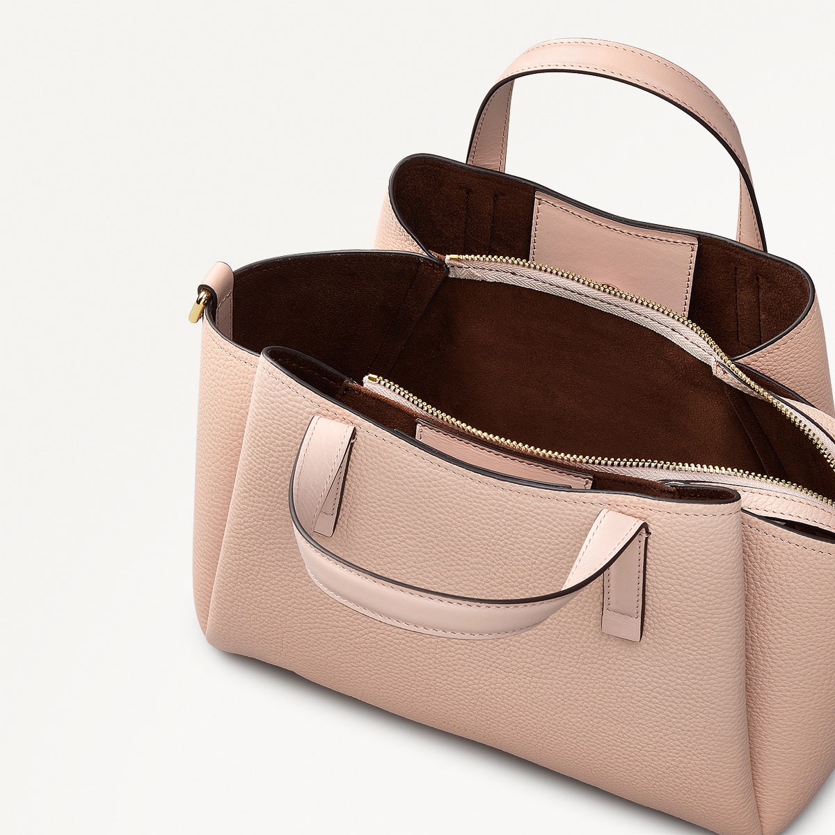 Blake Gardens Leather Small Ziptop Grab Bag in Prairie Pink - 111292