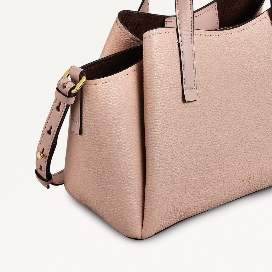 Blake Gardens Leather Small Ziptop Grab Bag in Prairie Pink - 111292