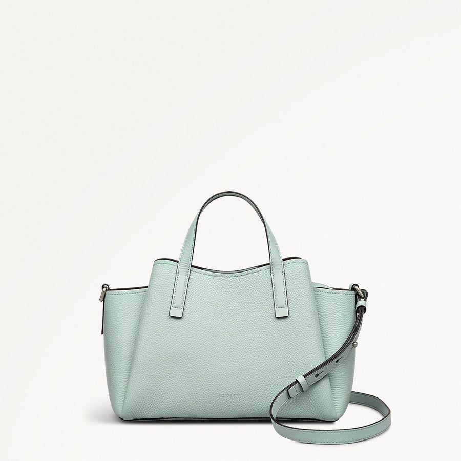 Blake Gardens Leather Small Ziptop Grab Bag in Deco Green - 111293