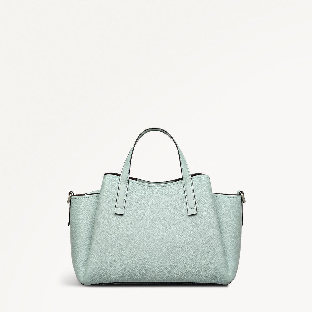 Blake Gardens Leather Small Ziptop Grab Bag in Deco Green - 111293