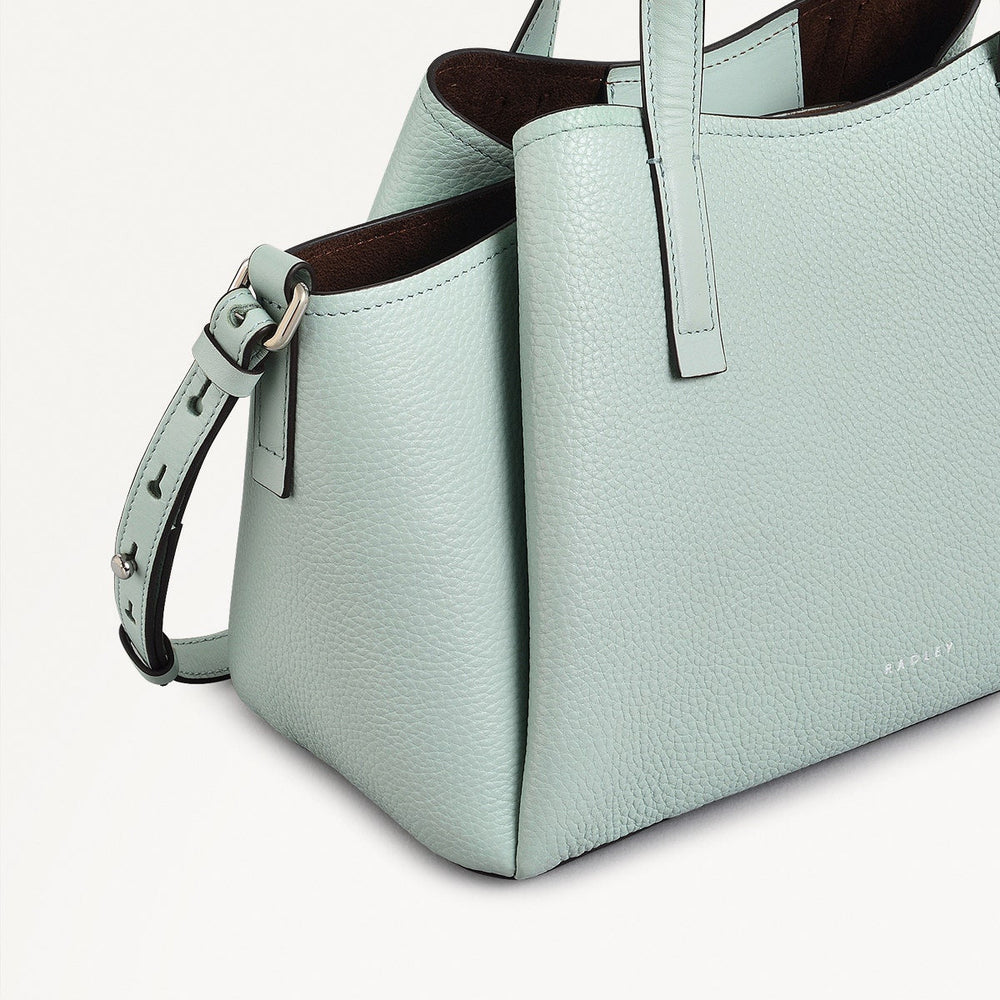 Blake Gardens Leather Small Ziptop Grab Bag in Deco Green - 111293