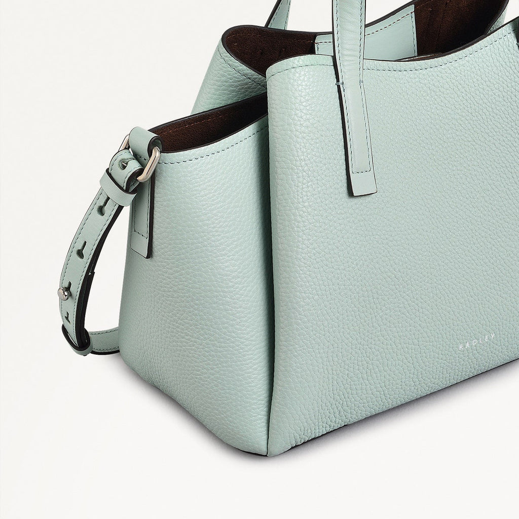 Blake Gardens Leather Small Ziptop Grab Bag in Deco Green - 111293
