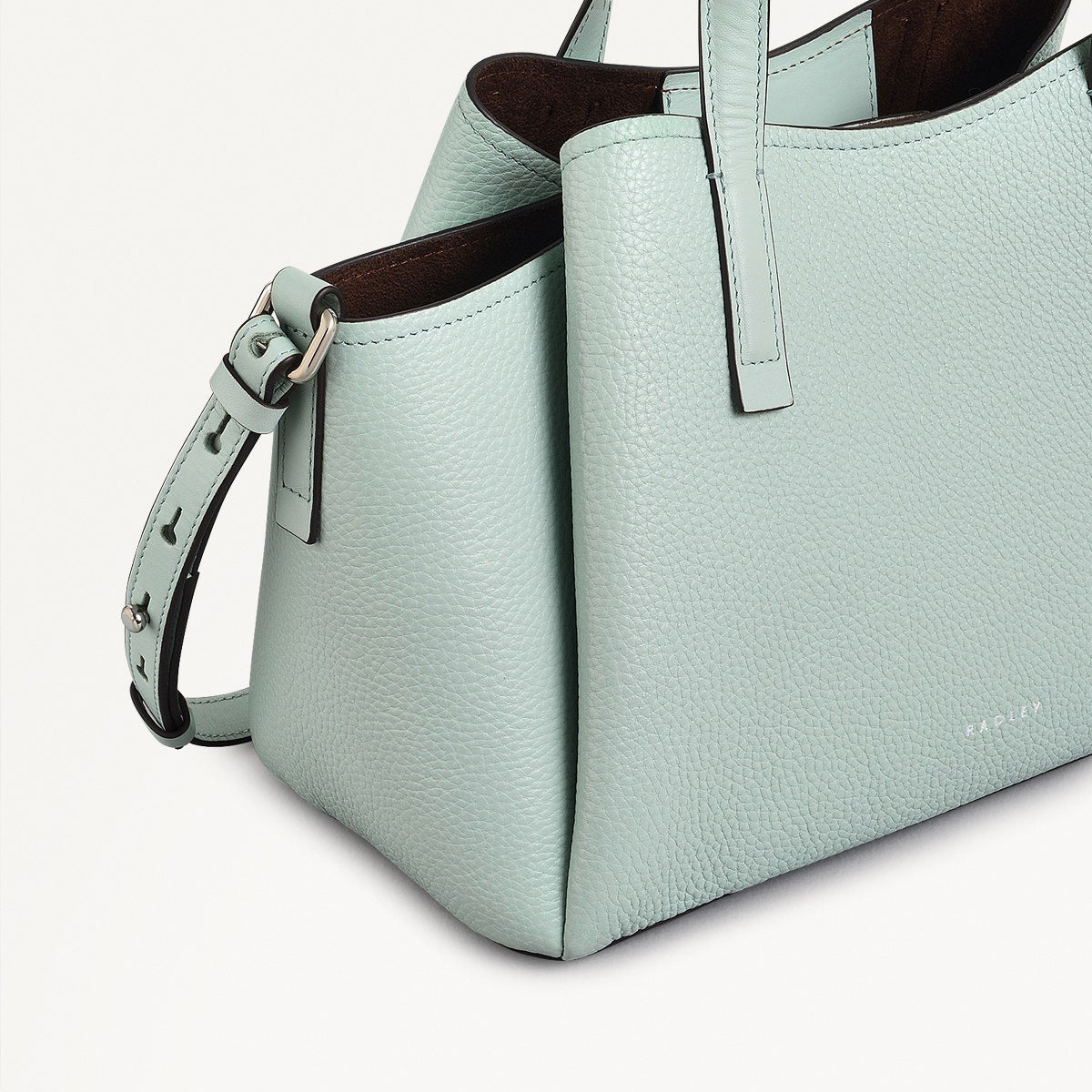 Blake Gardens Leather Small Ziptop Grab Bag in Deco Green - 111293