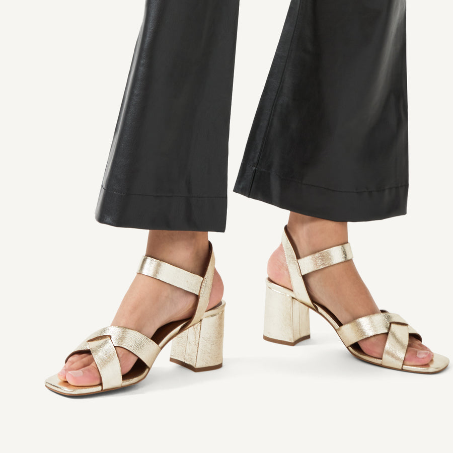 Portland Terrace Block Heel Sandal Soft Gold - 111303