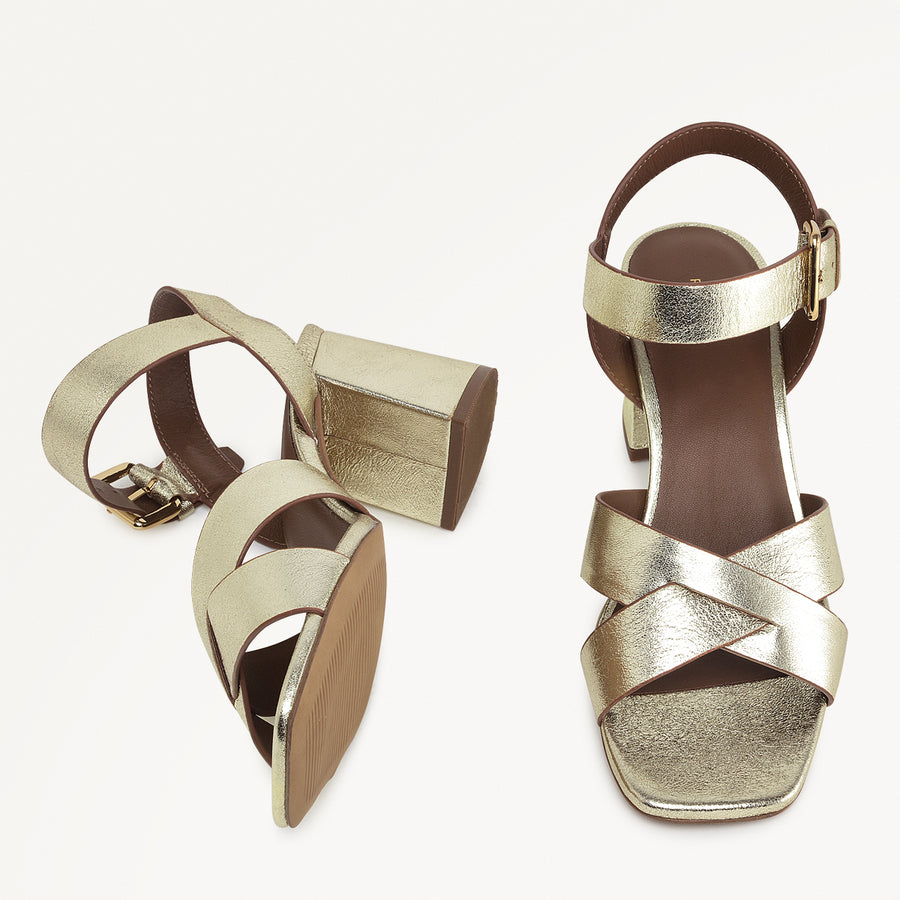 Portland Terrace Block Heel Sandal Soft Gold - 111303