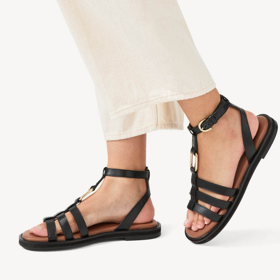 Fore Street Gladiator Sandal Black - 111310