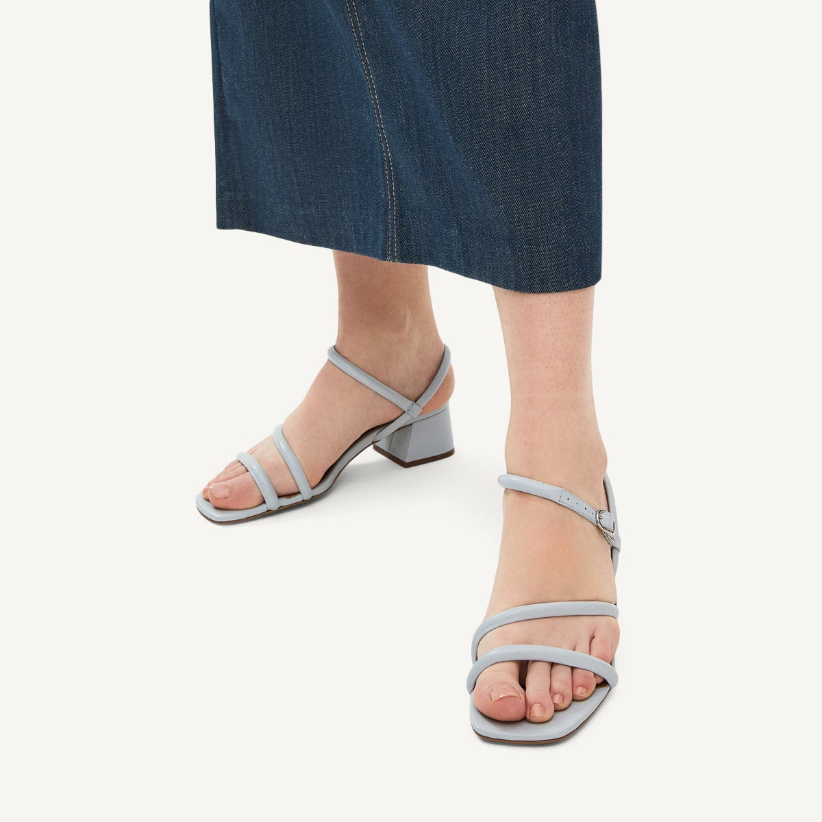 LANDSDOWN CRESCENT STRAP SANDAL SMOKE BLUE