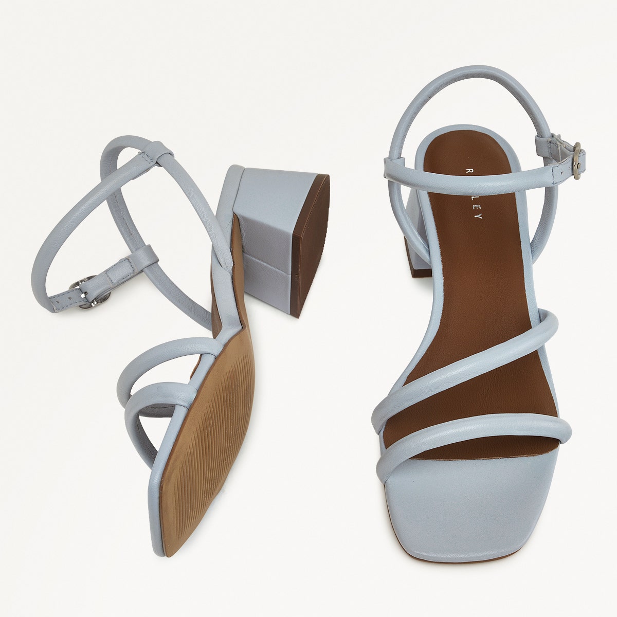 LANDSDOWN CRESCENT STRAP SANDAL SMOKE BLUE