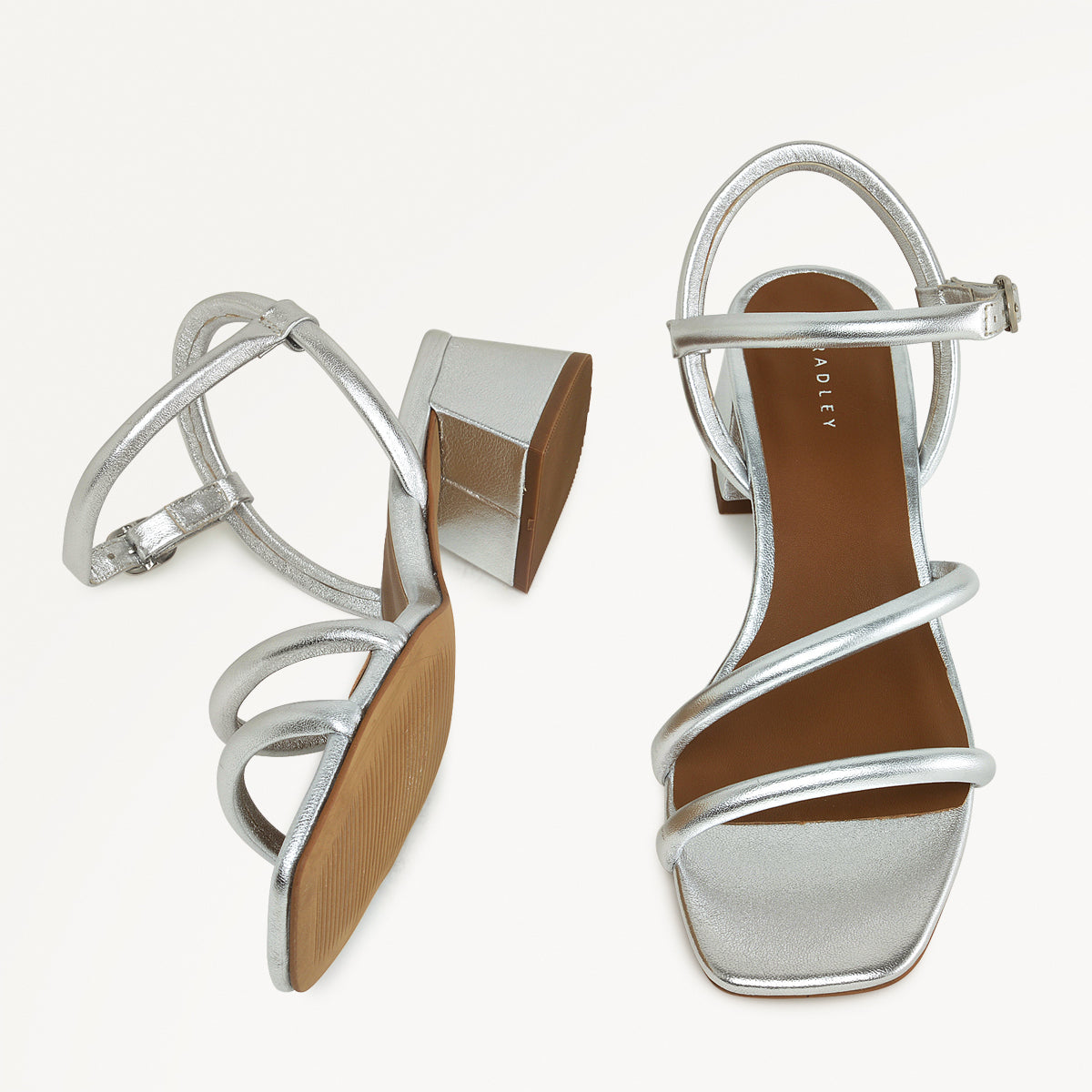 LANDSDOWN CRESCENT STRAP SANDAL SILVER