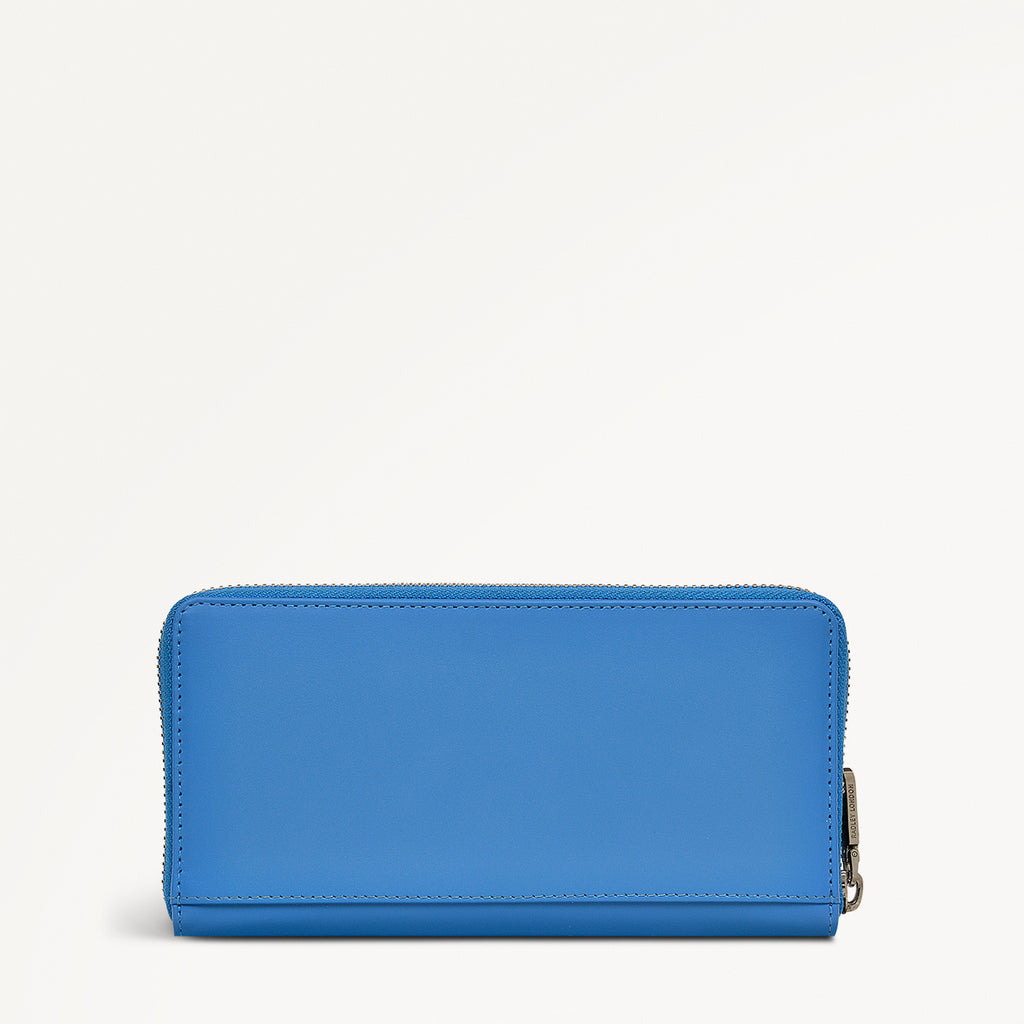 Diving Board Leather Large Zip Around Wallet in Tranquil Blue - 111355