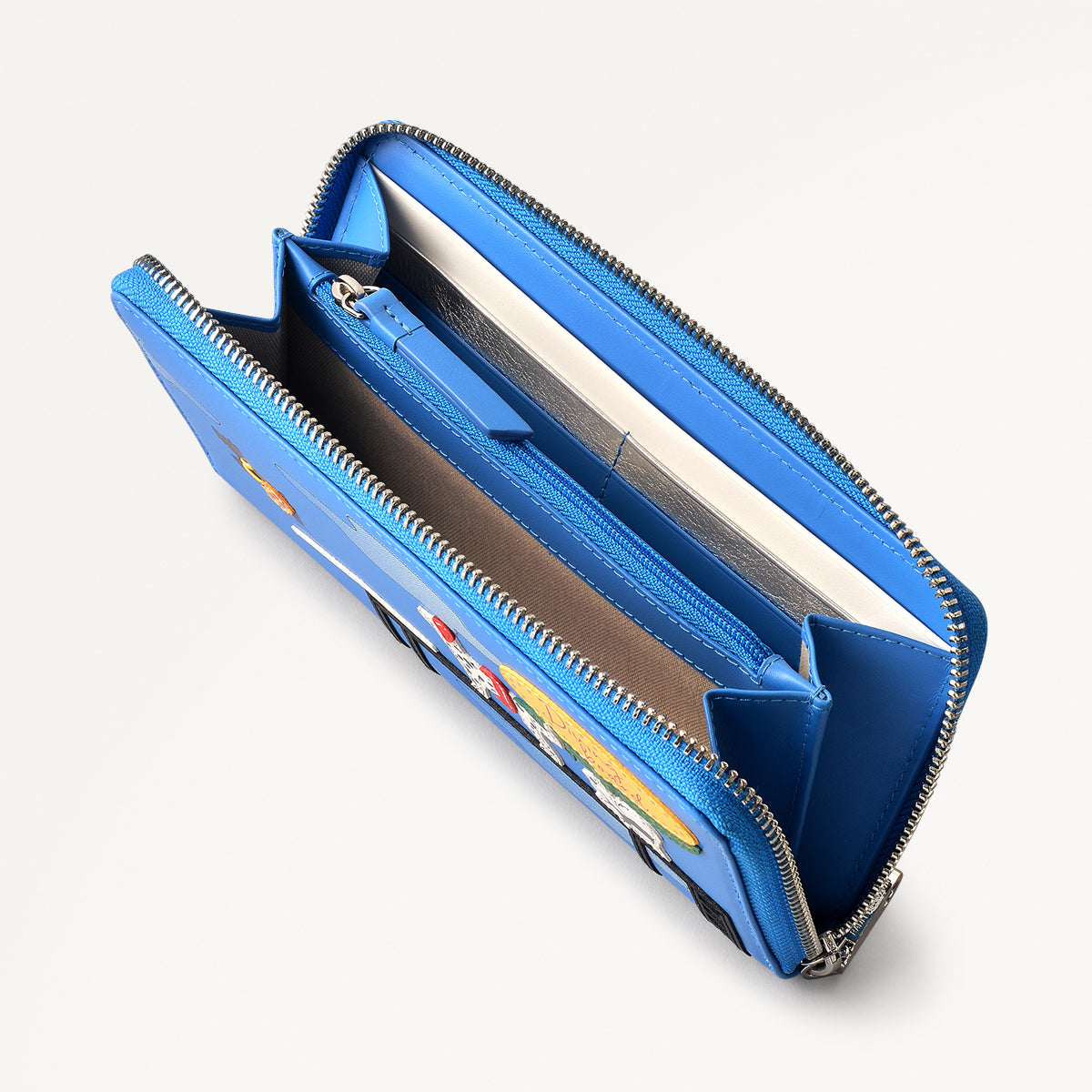 Diving Board Leather Large Zip Around Wallet in Tranquil Blue - 111355
