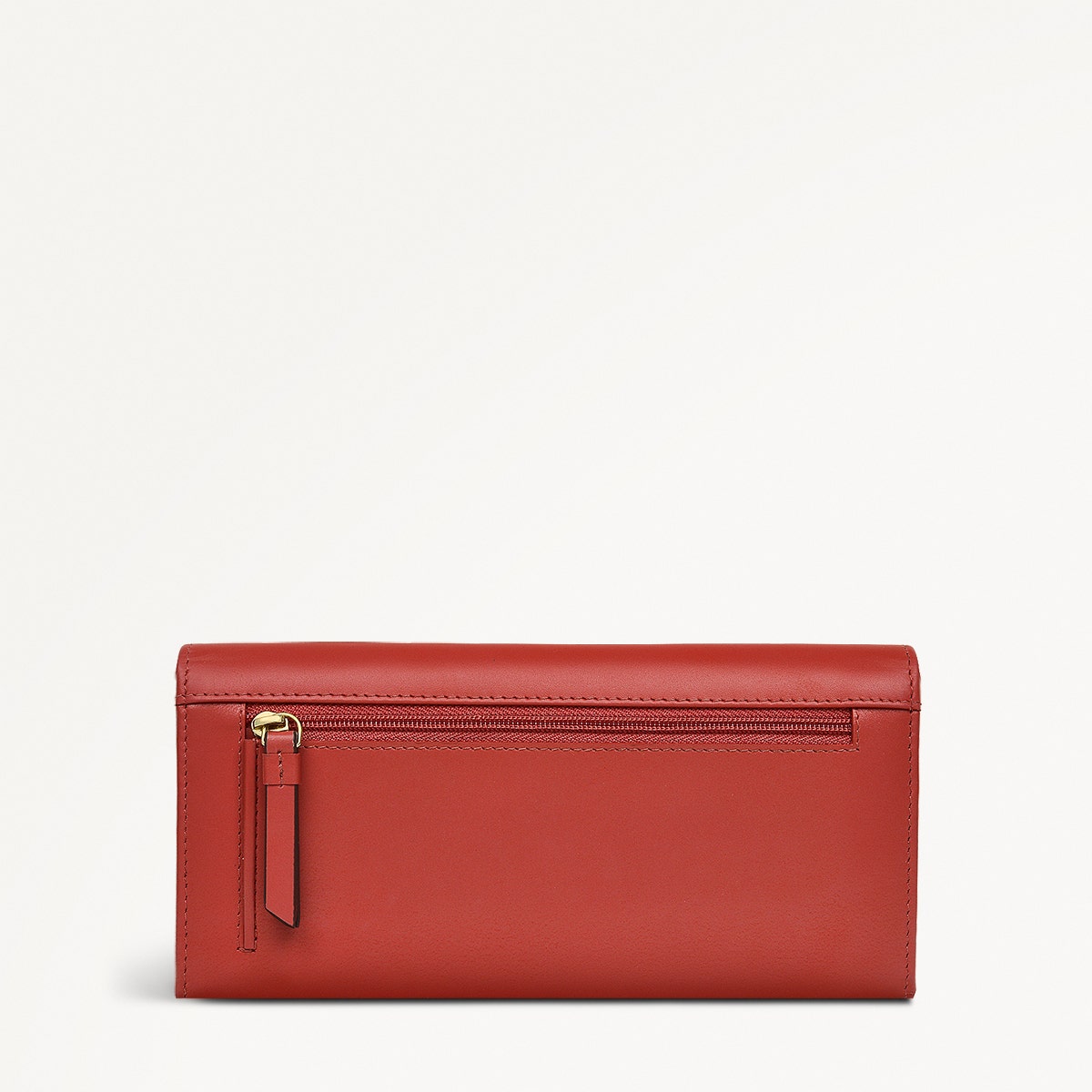 Fluffy Bird Leather Large Flapover Wallet in Copper Pink - 111356