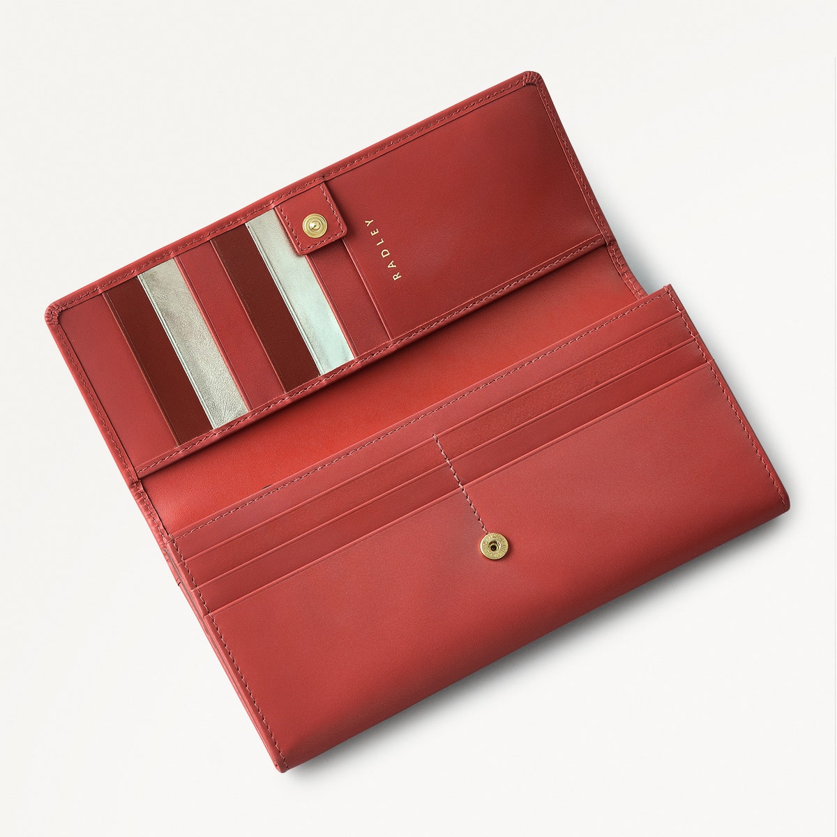 Fluffy Bird Leather Large Flapover Wallet in Copper Pink - 111356