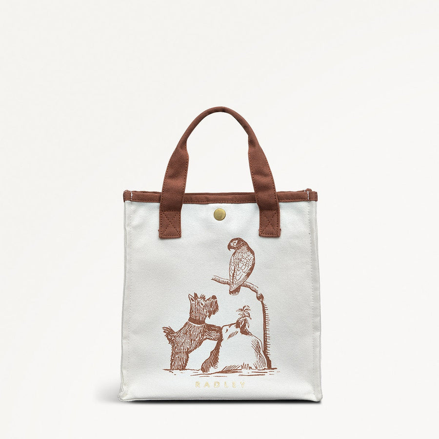 Radley Toile Fabric Small Open Top Grab in Natural - 111362