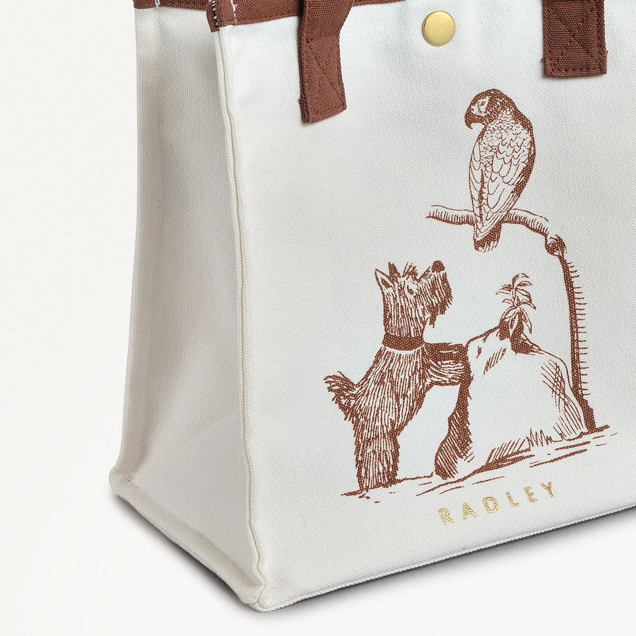 Radley Toile Fabric Small Open Top Grab in Natural - 111362