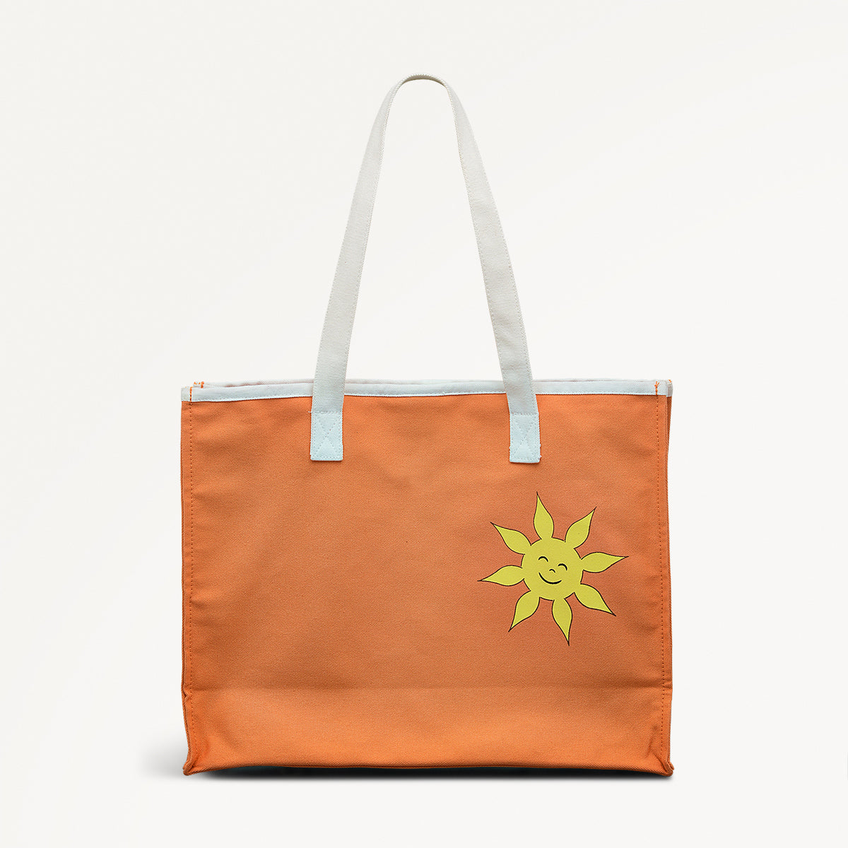 Paradise Palms Fabric Large Open Top Tote in Peach Cobbler - 111365