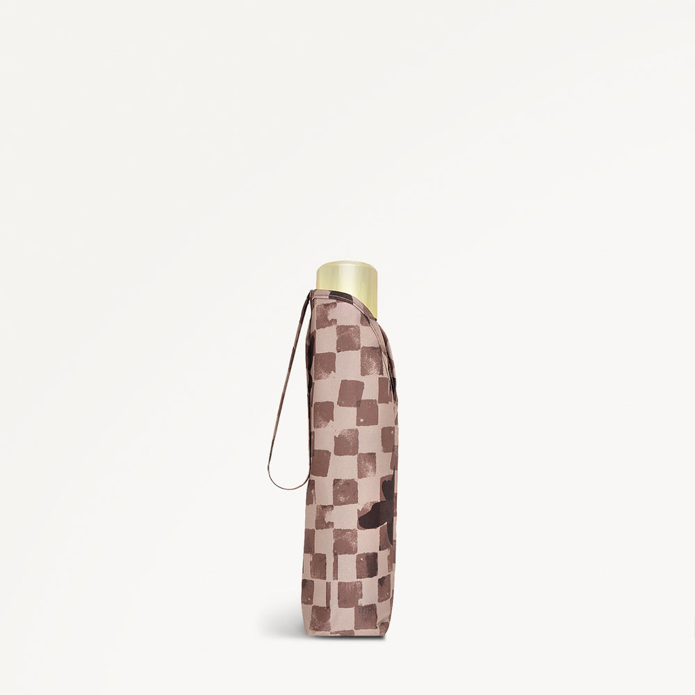 Check Fabric Responsible Umbrella in Stone - 111366