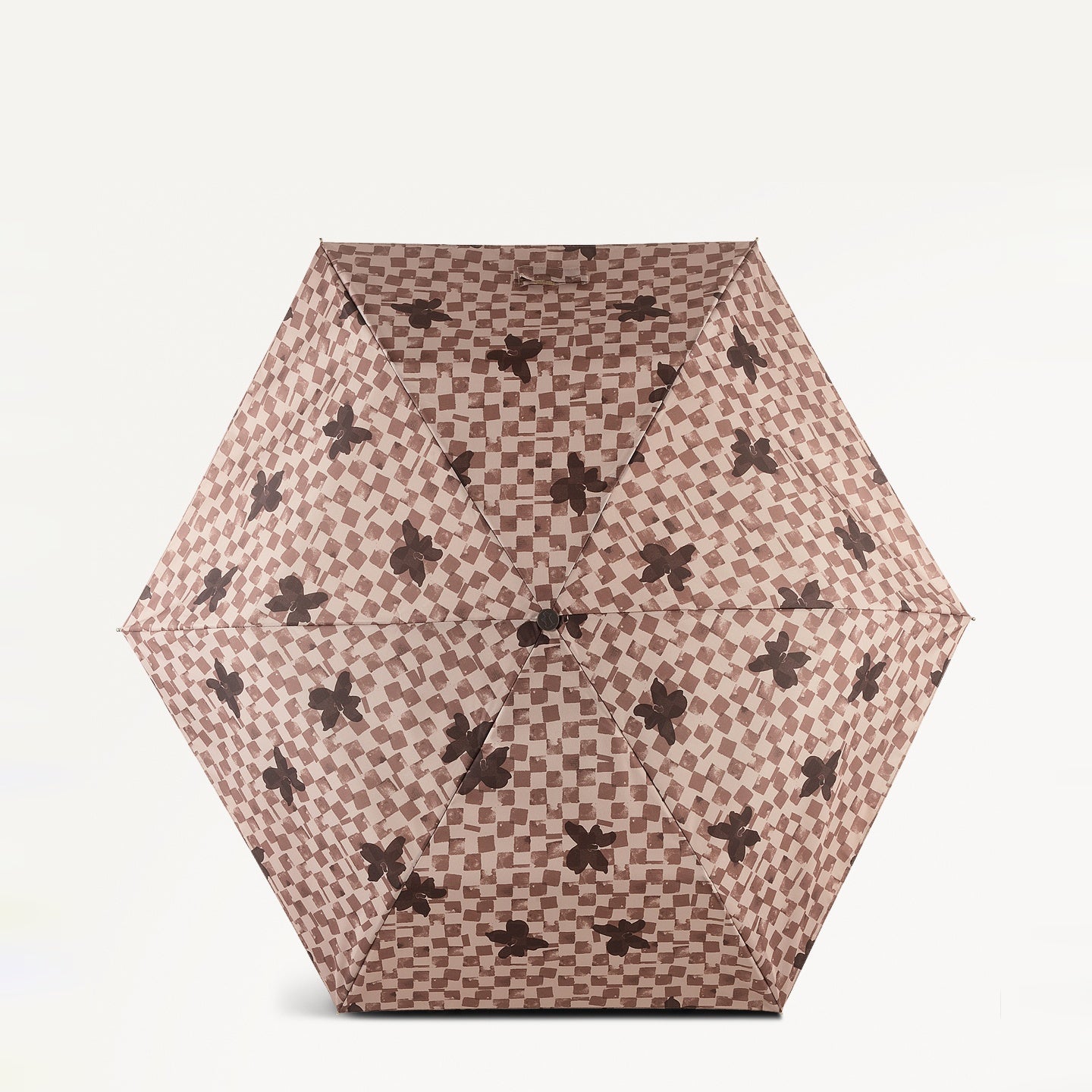 Check Fabric Responsible Umbrella in Stone - 111366