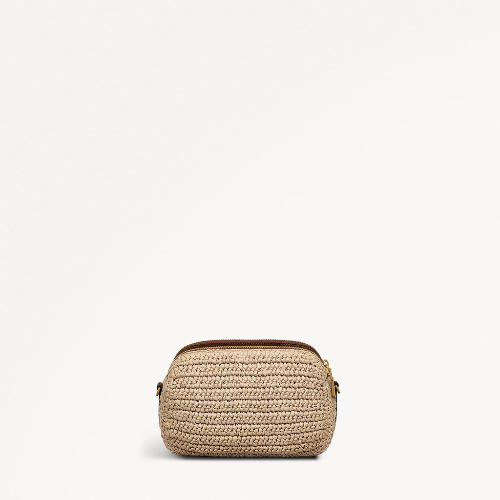 Dukes Place Leather Medium Ziptop Cross Body Bag in Natural - 111374