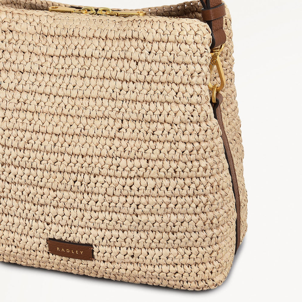 Dukes Place Leather Medium Compartment Cross Body Bag in Natural - 111375
