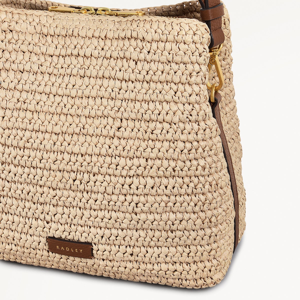 Dukes Place Leather Medium Compartment Cross Body Bag in Natural - 111375