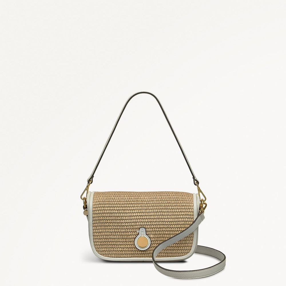 Bathurst Mews - Raffia Small Flapover Cross Body Bag - RHE11107