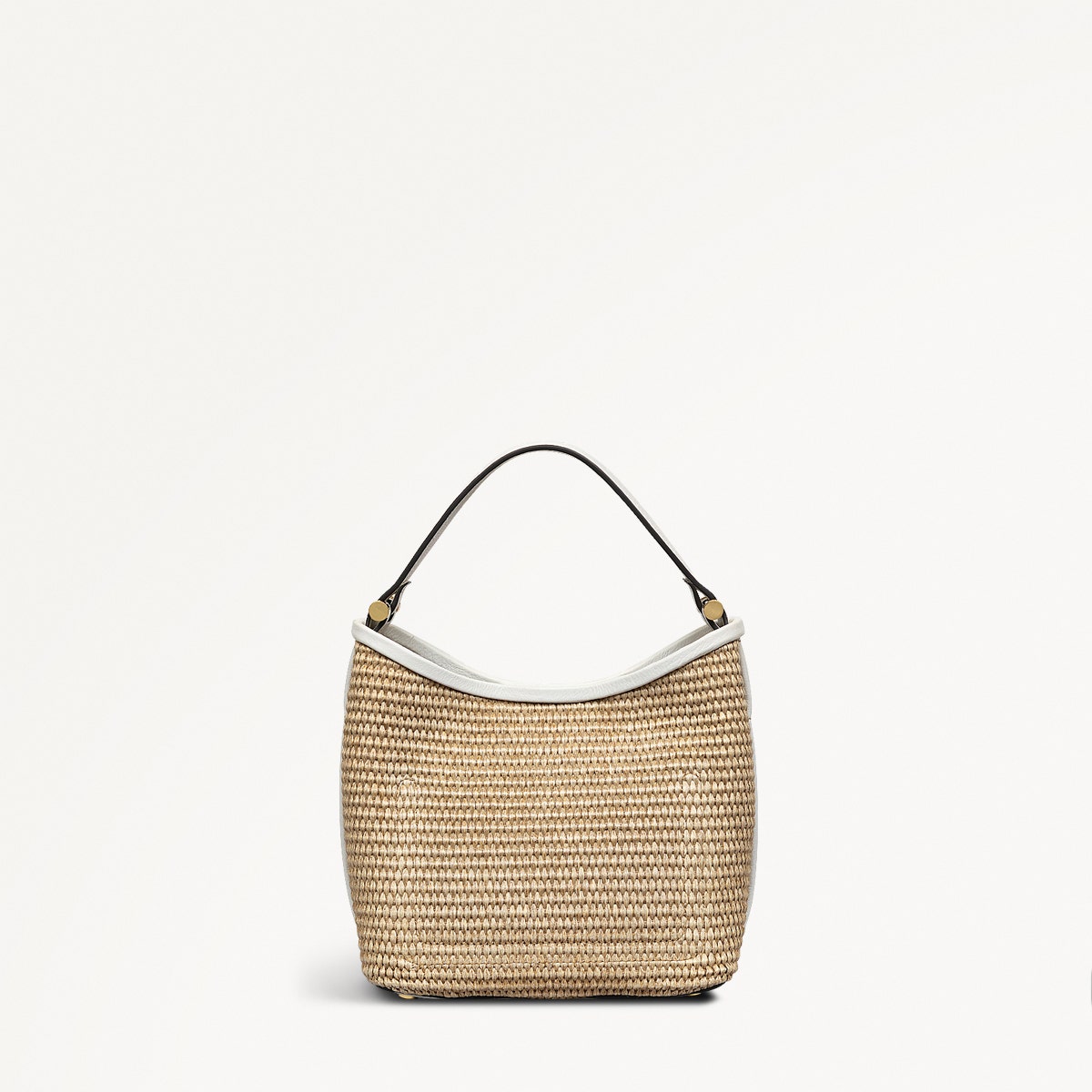 Bathurst Mews Leather Small Open Top Grab Bag in Natural - 111377