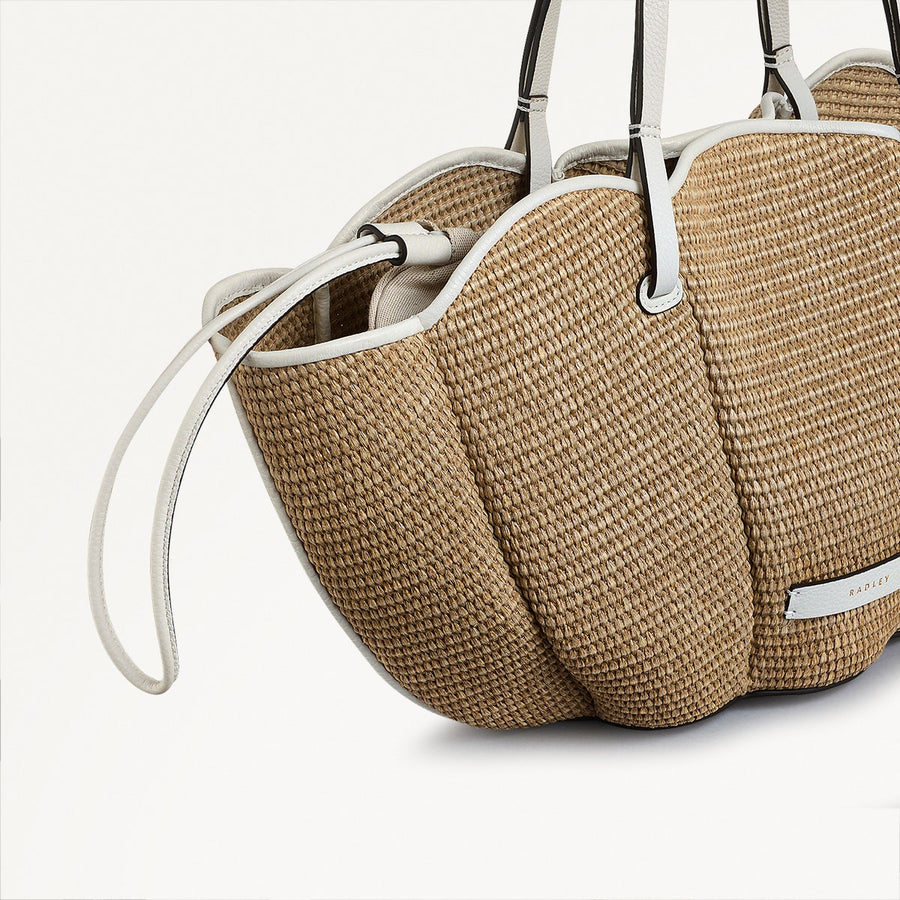 The Lily Fabric Large Open Top Tote Bag in Natural - 111378