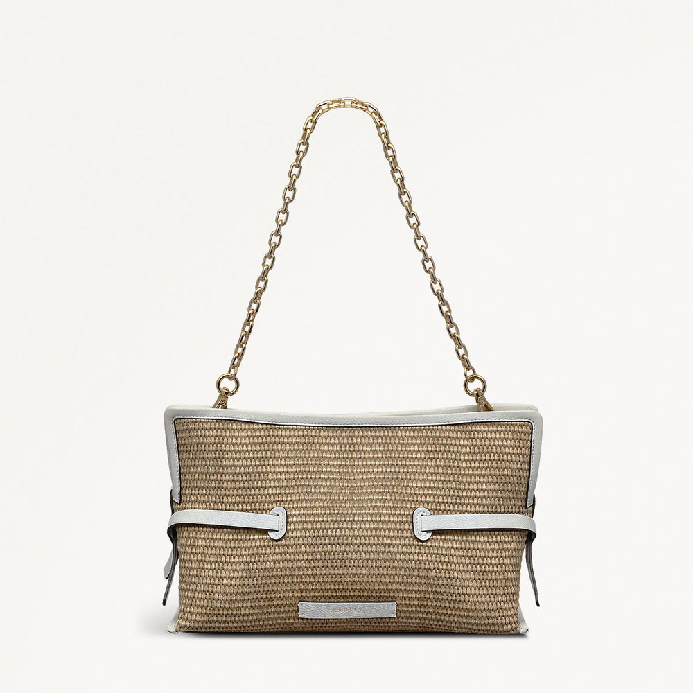 Fleet Street - Raffia Medium Open Top Clutch Bag - RHE10904