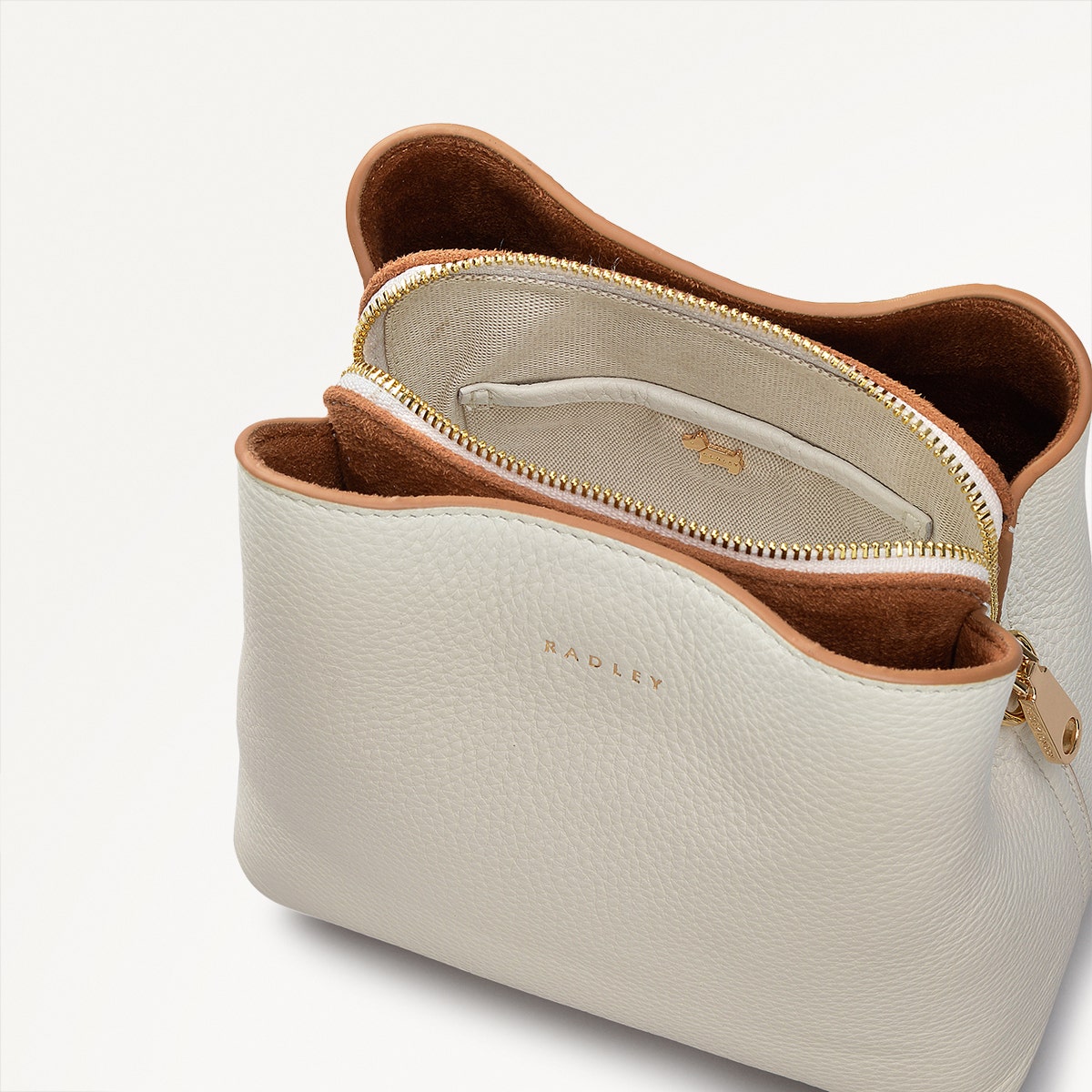 Dukes Place Leather Small Compartment Cross Body Bag in Chalk - 111386