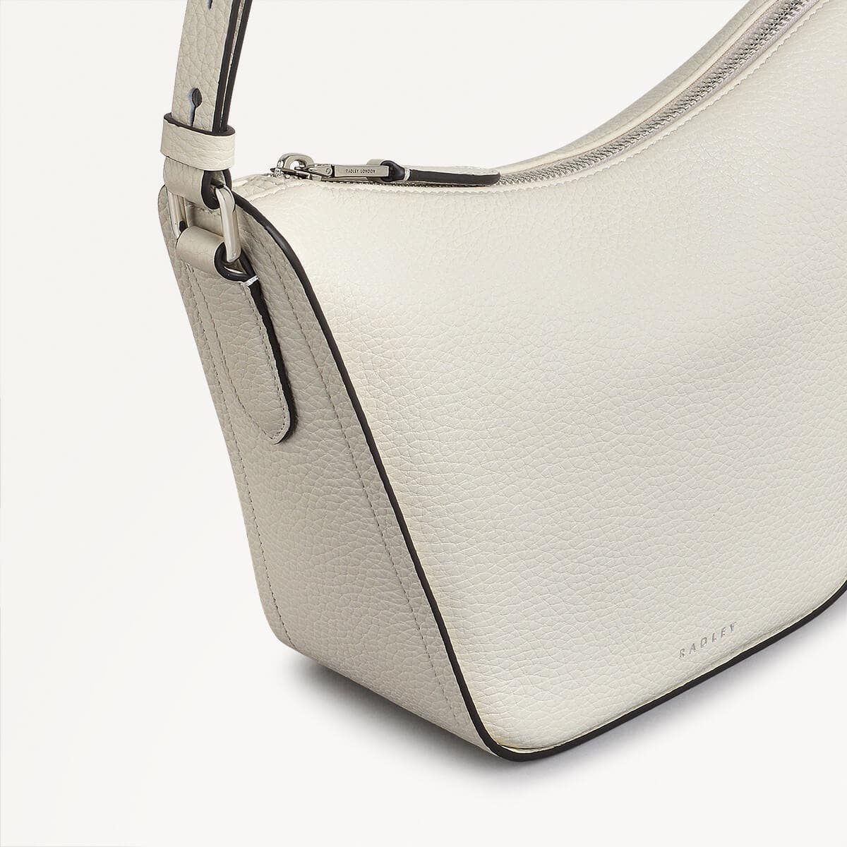 Oak Street Leather Small Ziptop Cross Body Bag in Chalk - 111390