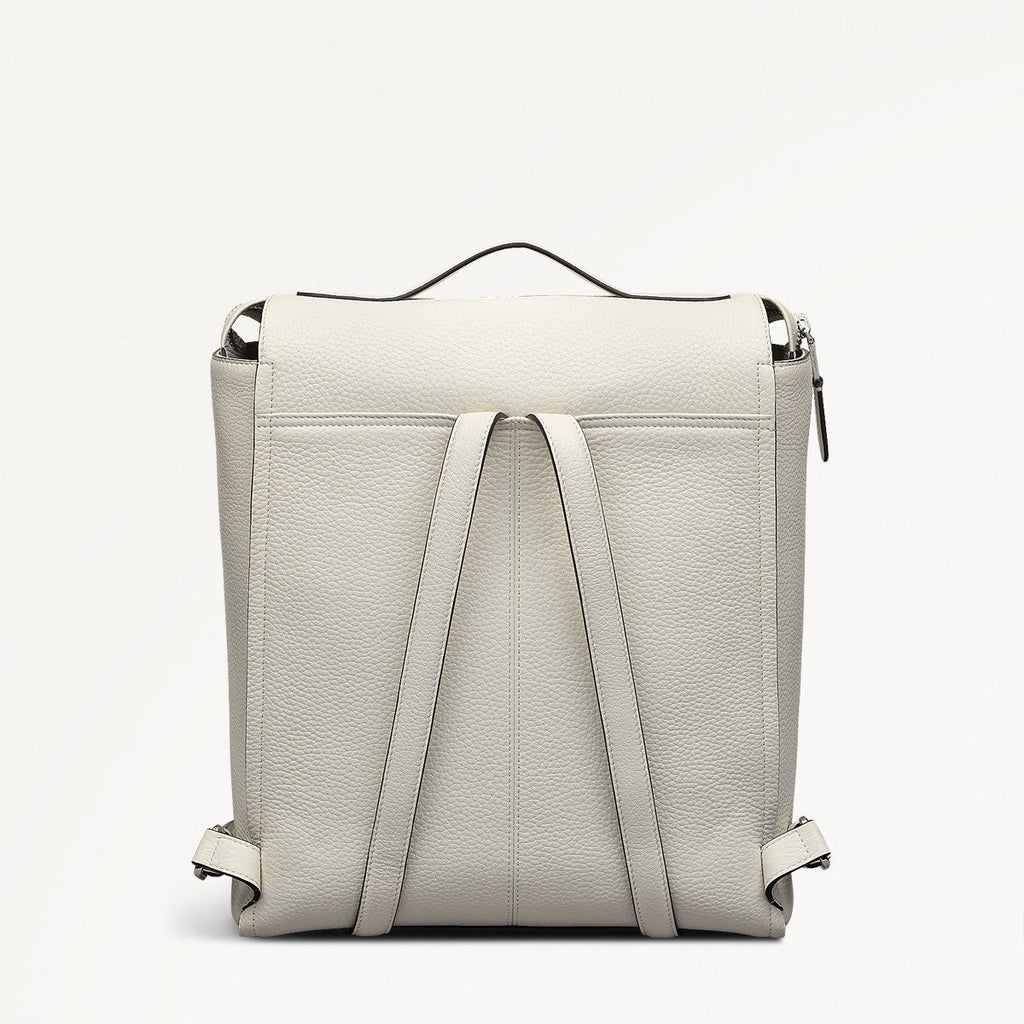 Oak Street Leather Medium Ziptop Backpack in Chalk - 111392
