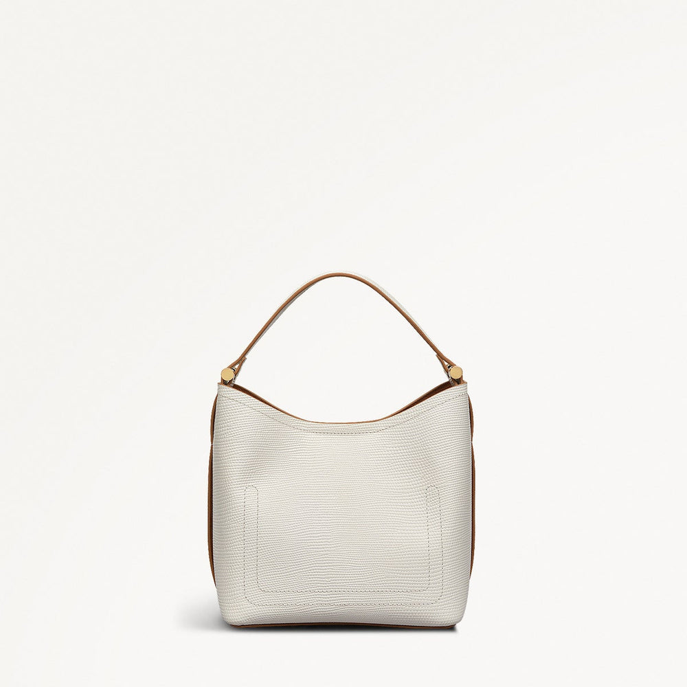 Bathurst Mews Leather Small Open Top Grab Bag in Chalk - 111393