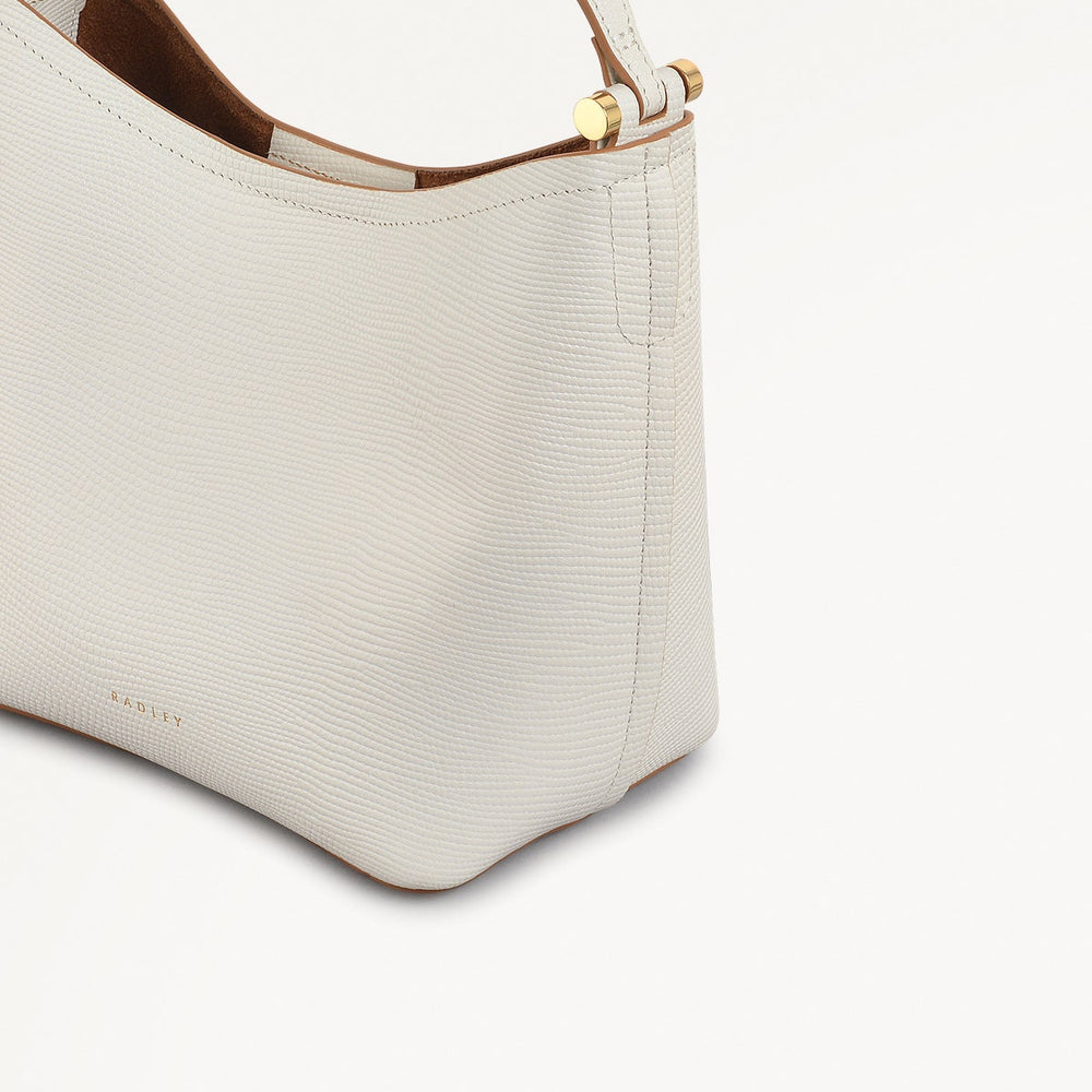 Bathurst Mews Leather Small Open Top Grab Bag in Chalk - 111393