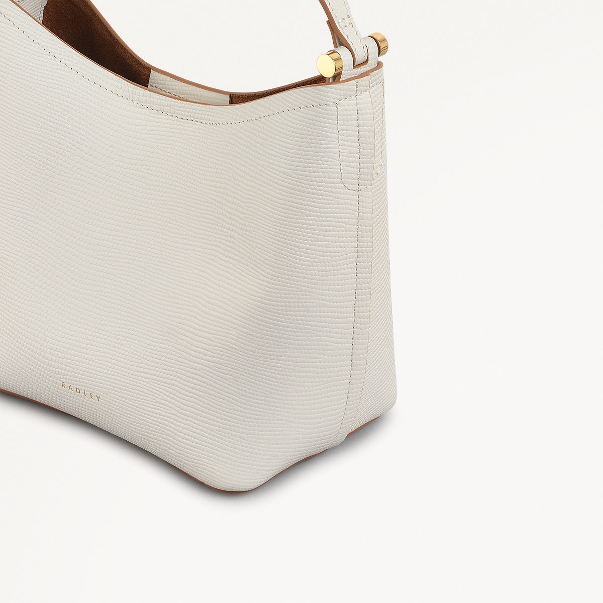 Bathurst Mews Leather Small Open Top Grab Bag in Chalk - 111393